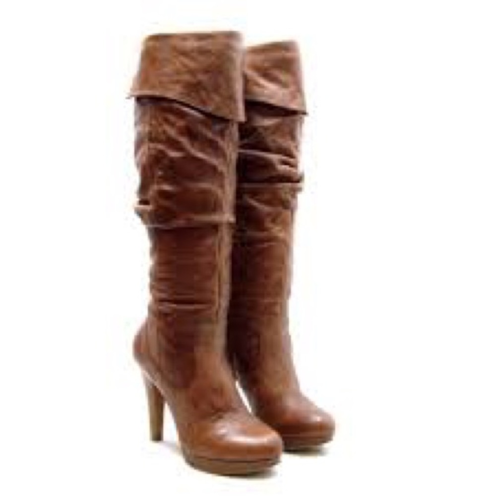 Jessica Simpson Brown Tulip Knee Boots Size 10 - Picture 2 of 8